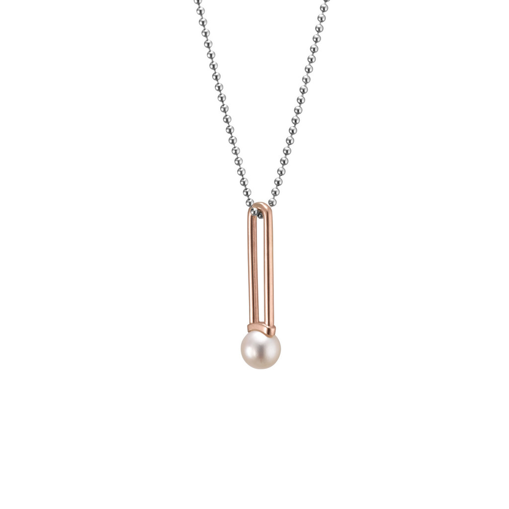 WORMS Paris - la perle en mode minimaliste - Pendentif small or rose et perle culture japon